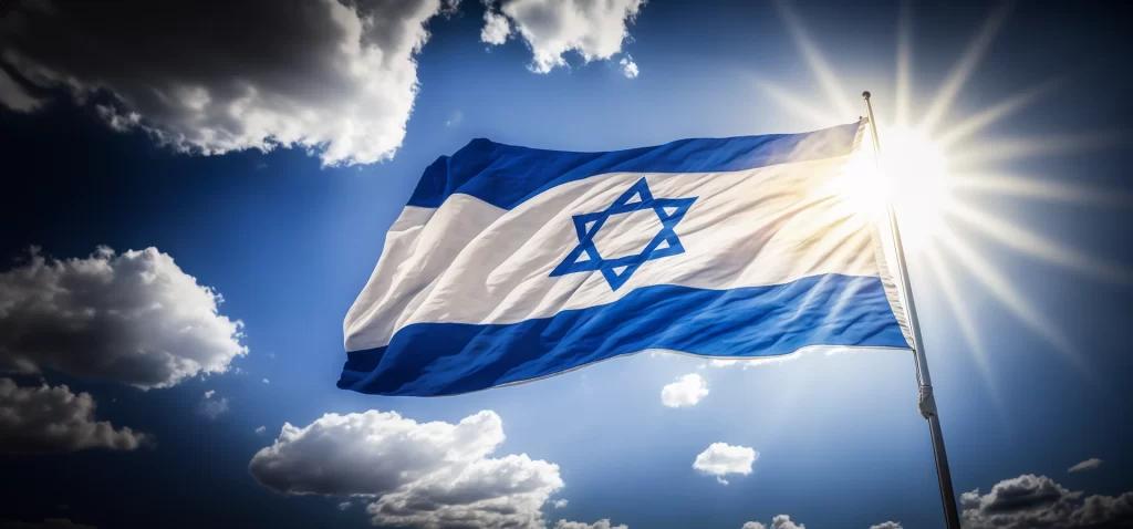 Israel Flag waving in the wind